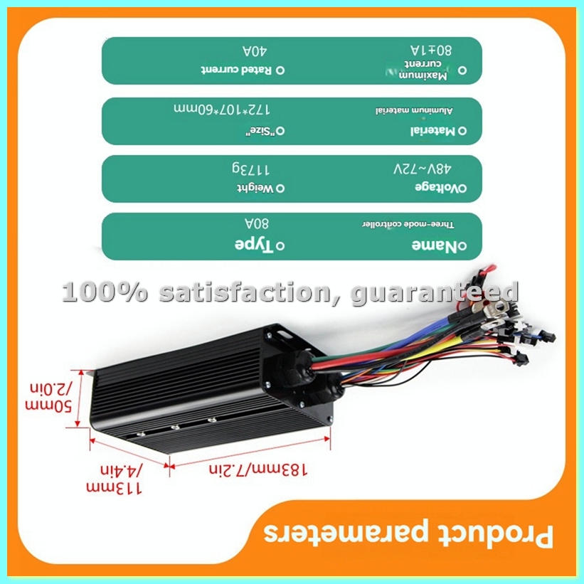 Sine Wave Controller 48V 72V 80A - 電動自転車 3 モード コントローラー セット 80A
