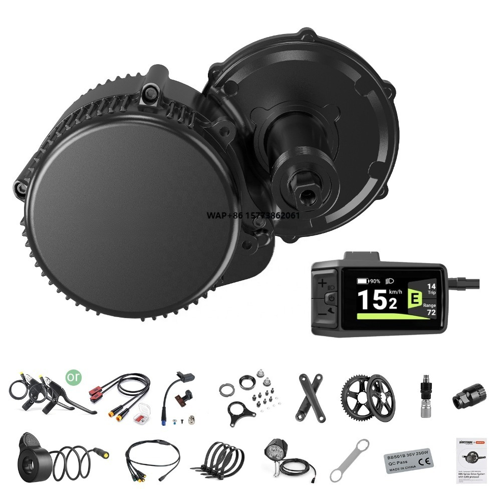 Mid Drive Motor Kit 52V 1000W - BBSHD 48v 52v 1000Wミッドドライブモーター変換キット、速度センサー、サムスロットル、DPC080 LCDディスプレイ付き
