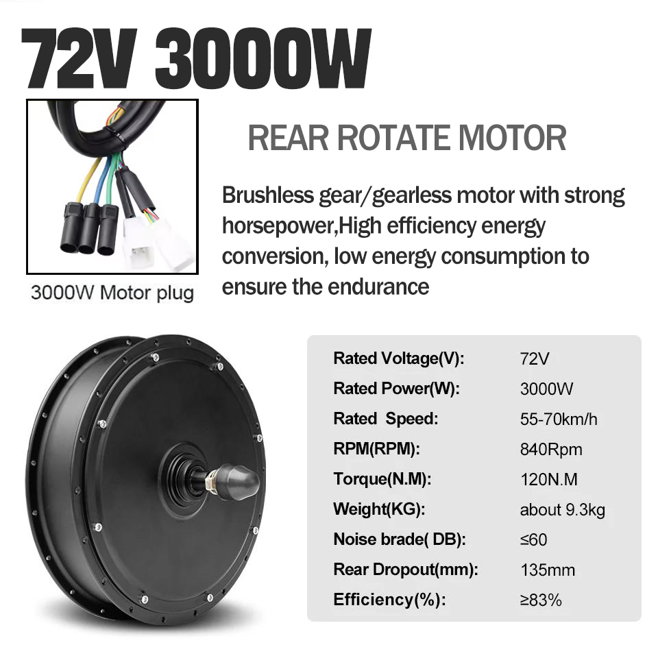 新型アップグレード電動自転車変換キットMTX39電動自転車モ - 72V 5000W Hub Motor Kit のレビューと価格
