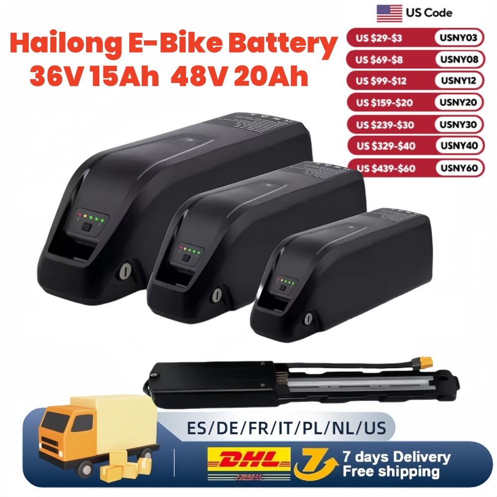 Hailong-電動自転車バッテリー,36V,48V,52V - Ebike Battery 48V 20Ah Hailong のレビューと価格