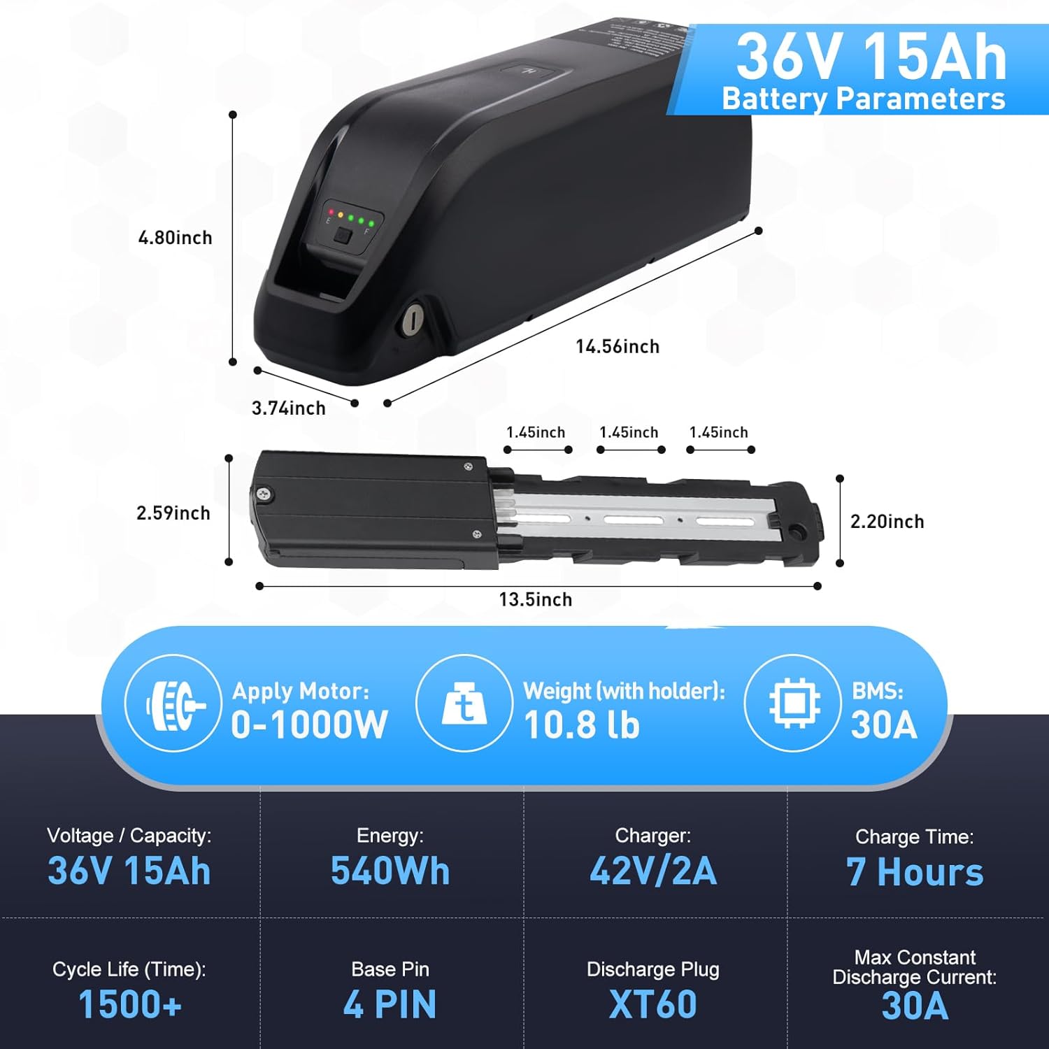 Hailong-電動自転車バッテリー,36V,48V,52V - Ebike Battery 48V 20Ah Hailong のレビューと価格
