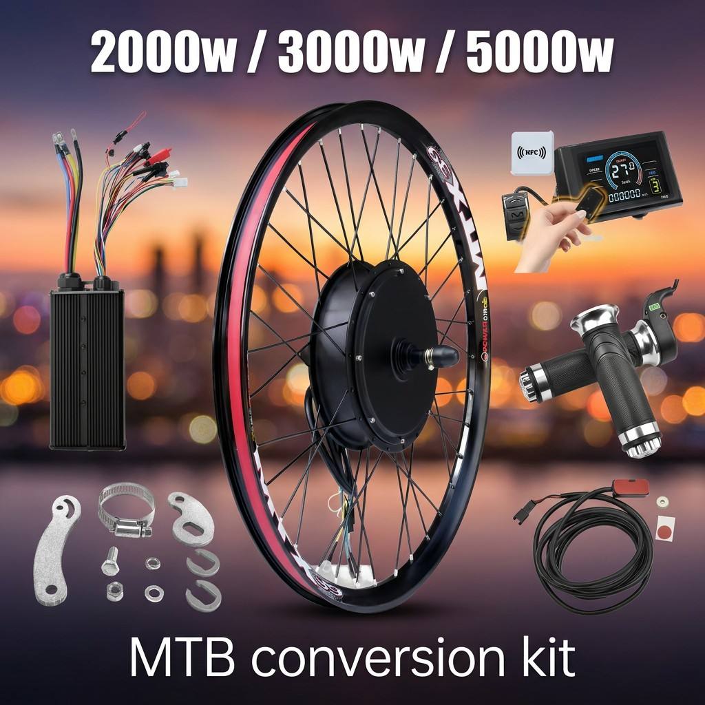 72V 5000W電動自転車キット、S966 NFCディスプ - 72V 5000W Hub Motor Kit のレビューと価格