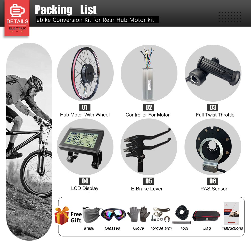 電動自転車変換キット 72V 3000W ブラシレスリアハブ - Ebike Conversion Kit 72V 3000W のレビューと価格