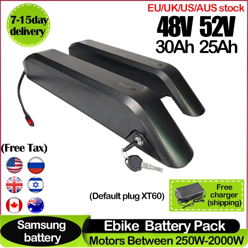 オリジナル18650電動自転車バッテリー48V 52V 17 - Ebike Battery 48V 20Ah Hailong のレビューと価格