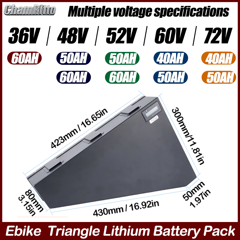 電動自転車 60v72v 3000w 三角形バッテリー 36 - Electric Bicycle Battery 72V 30Ah のレビューと価格